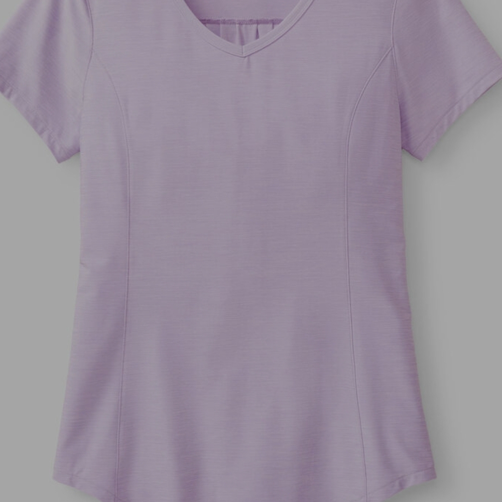 Duluth Trading Co Lavender Short Sleeve V-Neck Tee